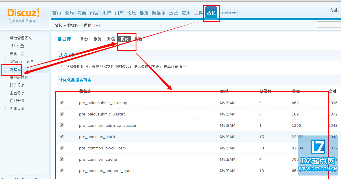 discuz数据库相关操作技巧