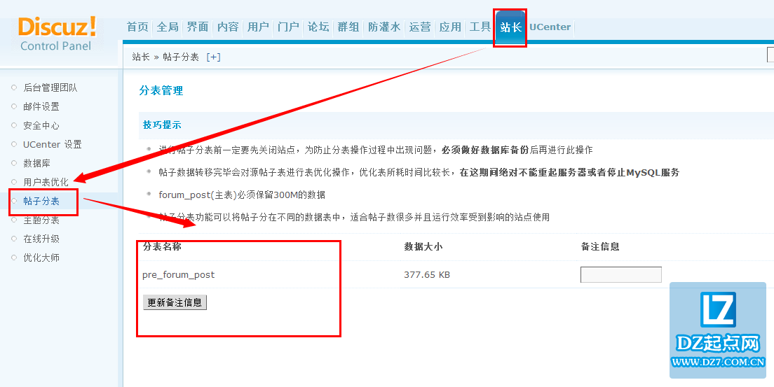 discuz帖子分表